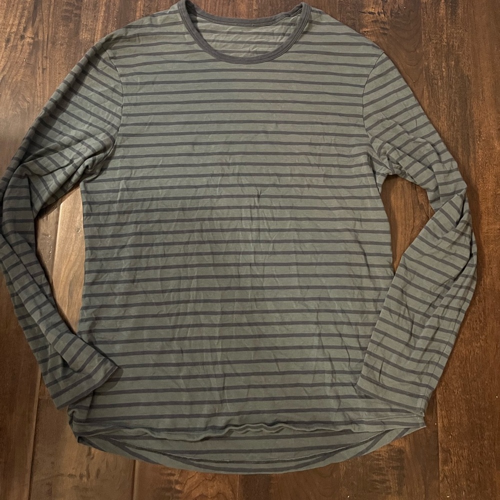 Lululemon Athletica Mens Striped Long Sleeve Shirt Large